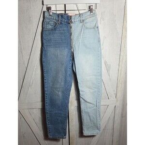 Revice Two-Tone Zip Front 100% Cotton Jeans Size 26